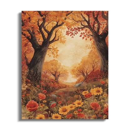 Autumn Forest with Sunflowers Canvas Art product