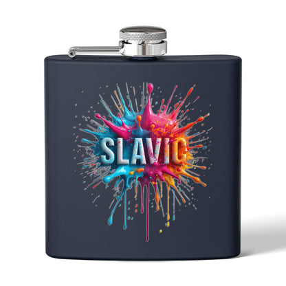 SLAVIC Colorful Abstract Paint Splatter Flask product type