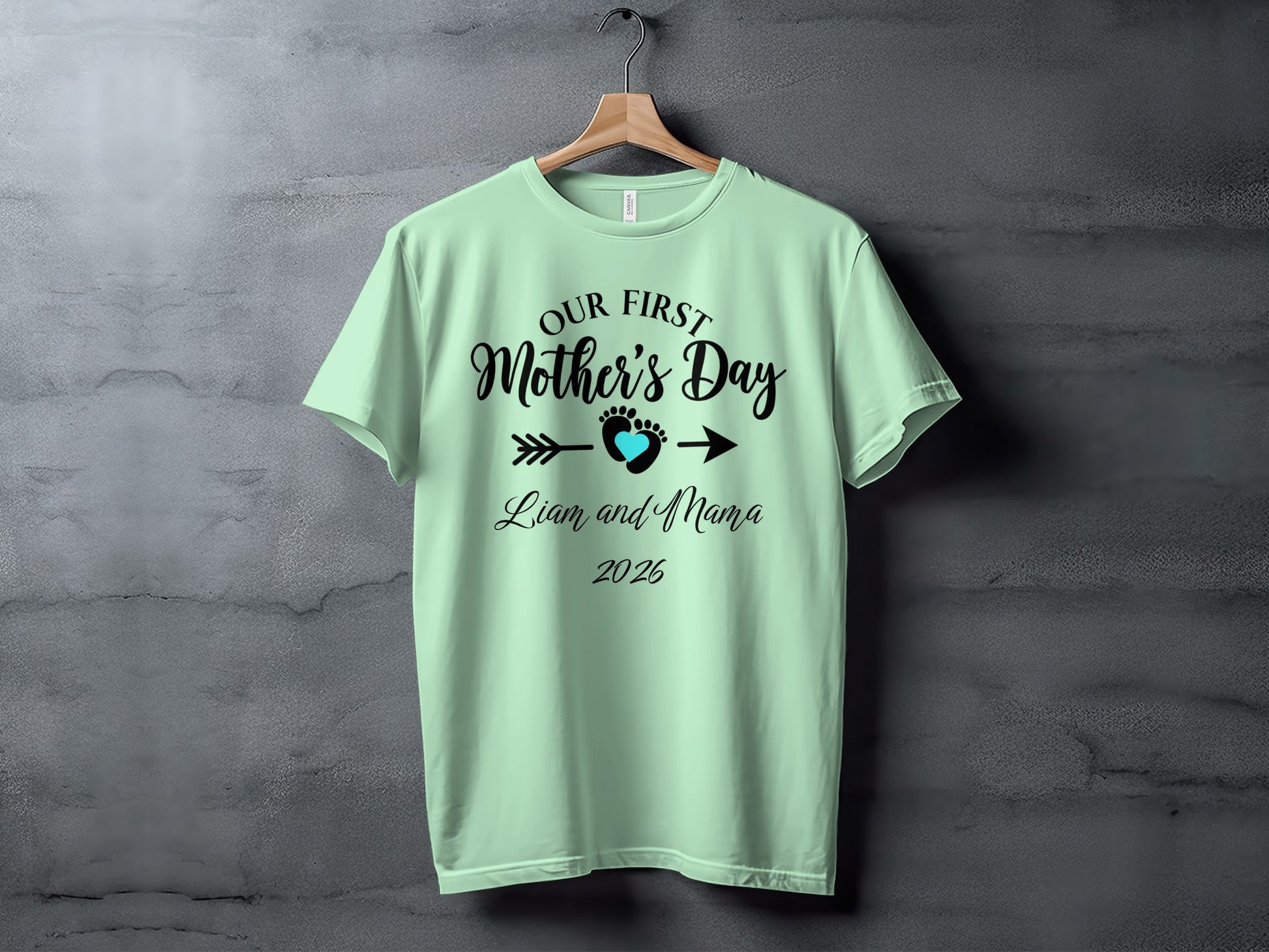 Our First Mother's Day Liam and Nana 2025 mint green t-shirt.
