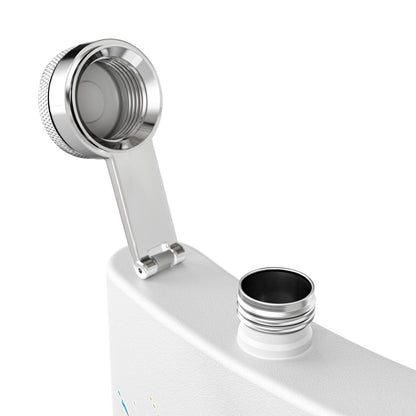 White Flask Silver Cap Open Paint Splatter product type