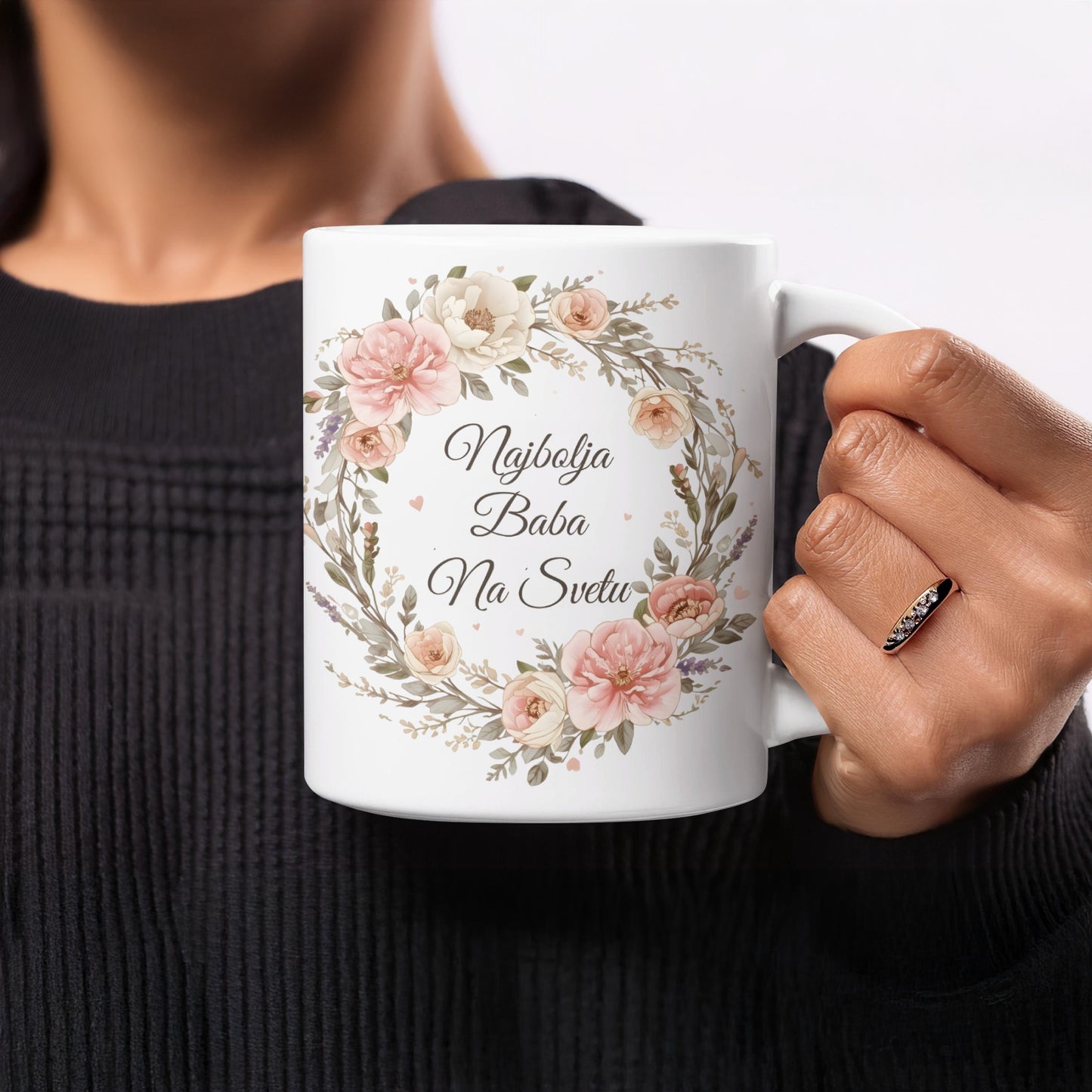 Best Grandma in the World Floral Mug Gift Idea