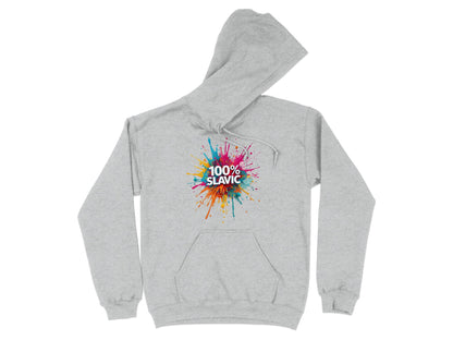 Grey 100% SLAVIC Colorful Splash Hoodie product type