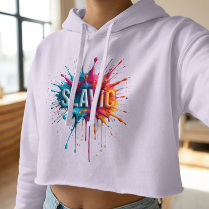 Slavic Paint Splash Colorful Cropped Hoodie product type