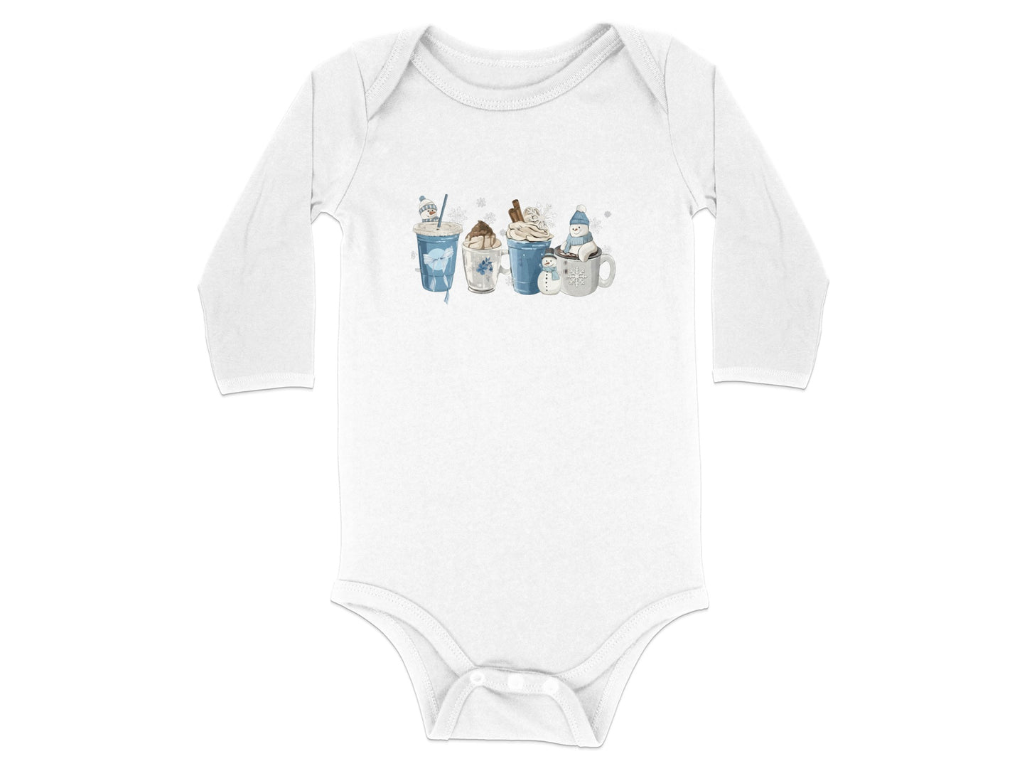 Cute Winter-Themed Animals Long Sleeve Baby Onesie