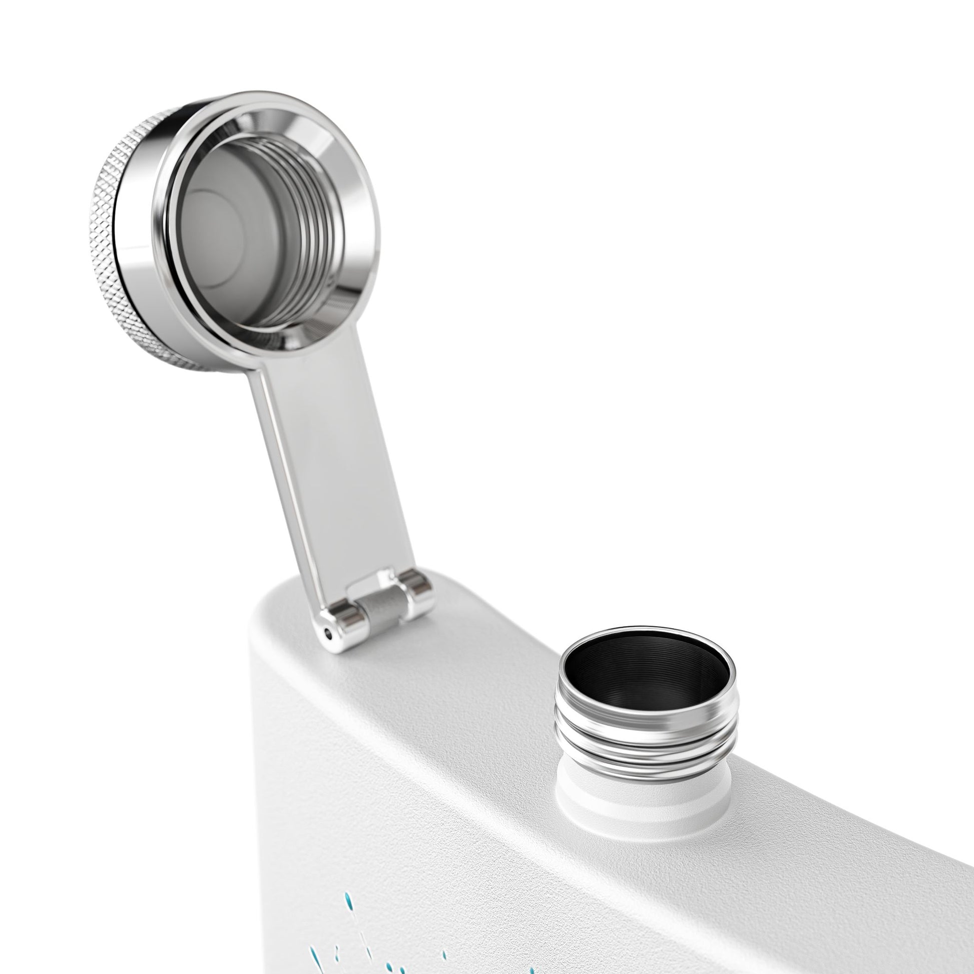 White Flask Open Cap Blue Accent Textured Body product