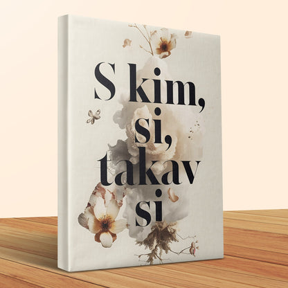 Inspirational Quote with Floral Print Canvas product