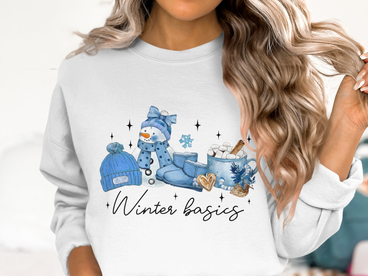 Winter Basics Graphic Sweatshirt Casual Look