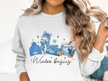 Winter Basics Graphic Sweatshirt Casual Look