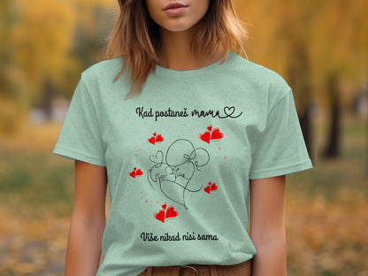 Kad postaneš mama t-shirt loving hearts product
