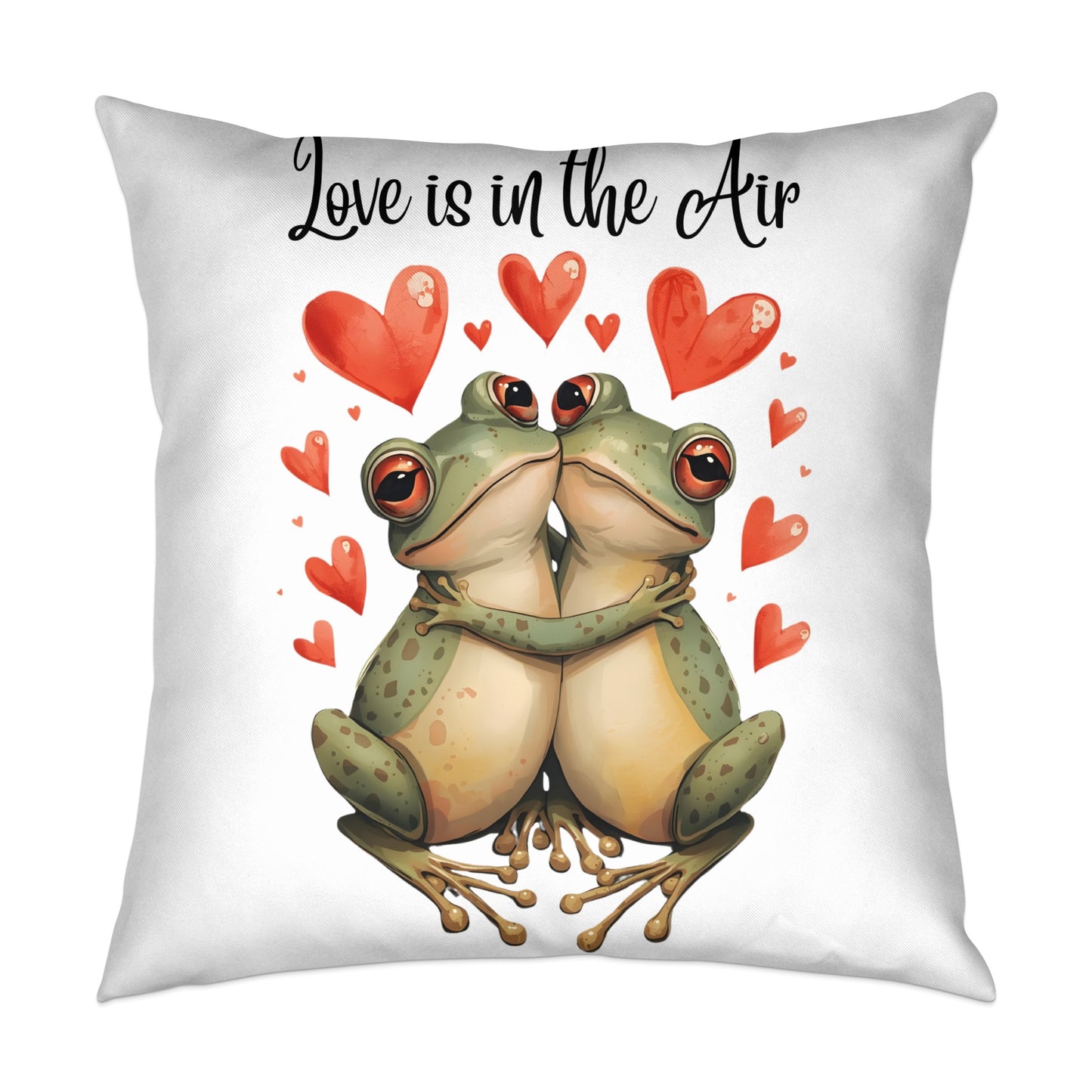 Love is in the Air Frog Couple Design Pillow