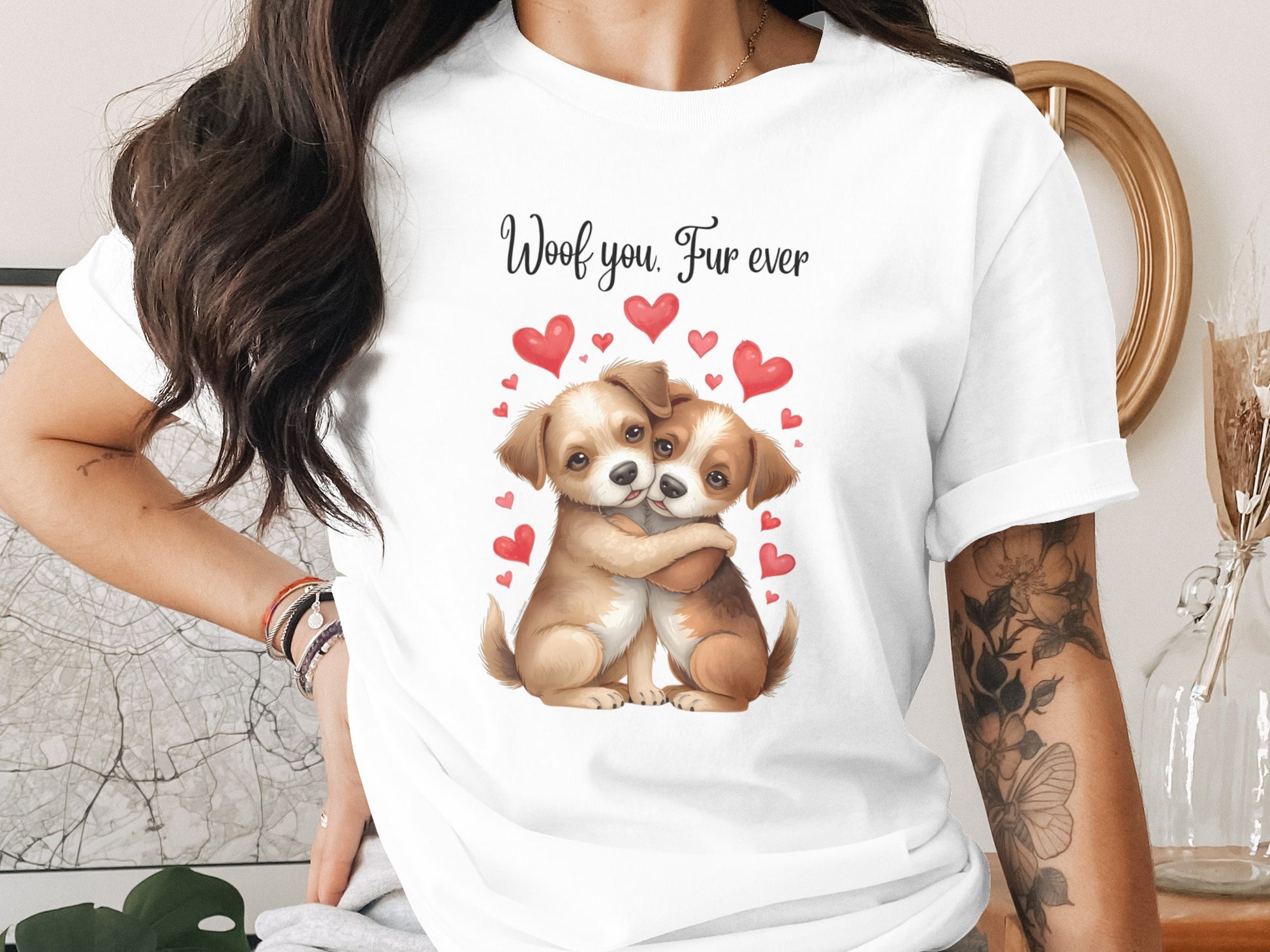 Woof You Fur Ever Cute Puppy Design T-shirt