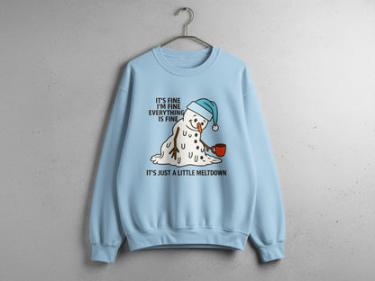 Funny Melting Snowman It's Just a Little Meltdown Shirt