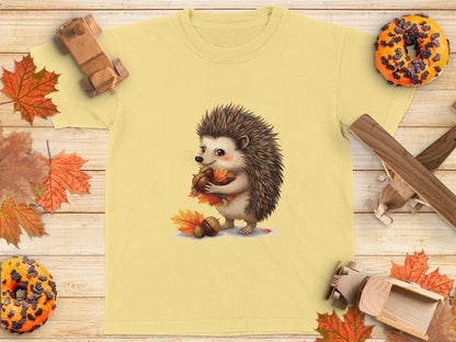 Cute Hedgehog with Acorns Autumn Themed T-shirt product