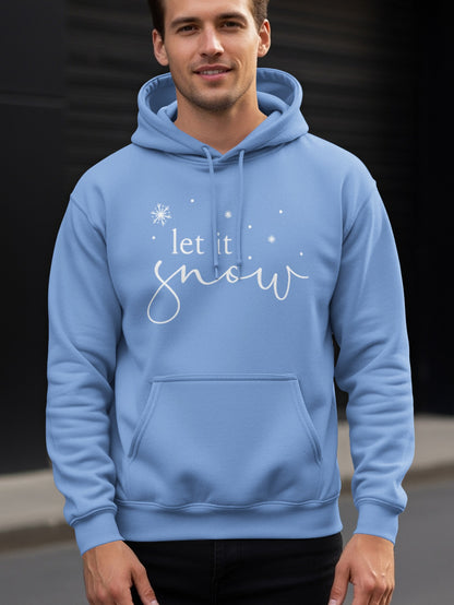 Let It Snow Blue Hoodie Festive Winter Wear
