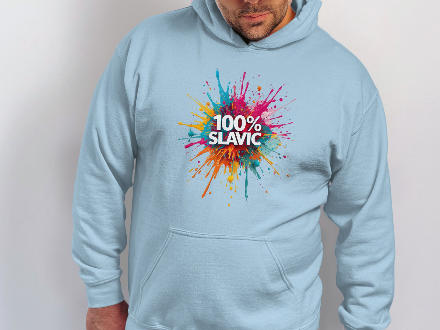 100% SLAVIC Colorful Paint Splash Hoodie product type