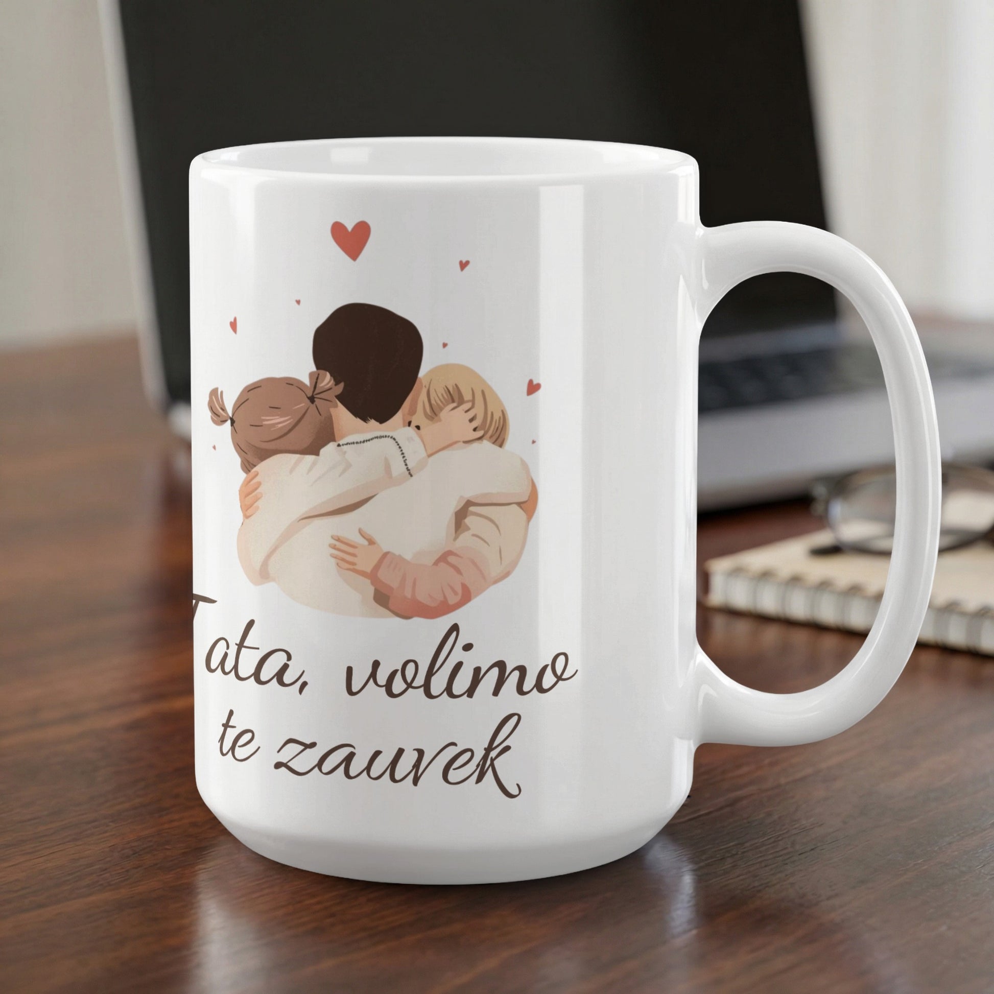 Tata Volimo Te Zauvek with Father and Kids Mug