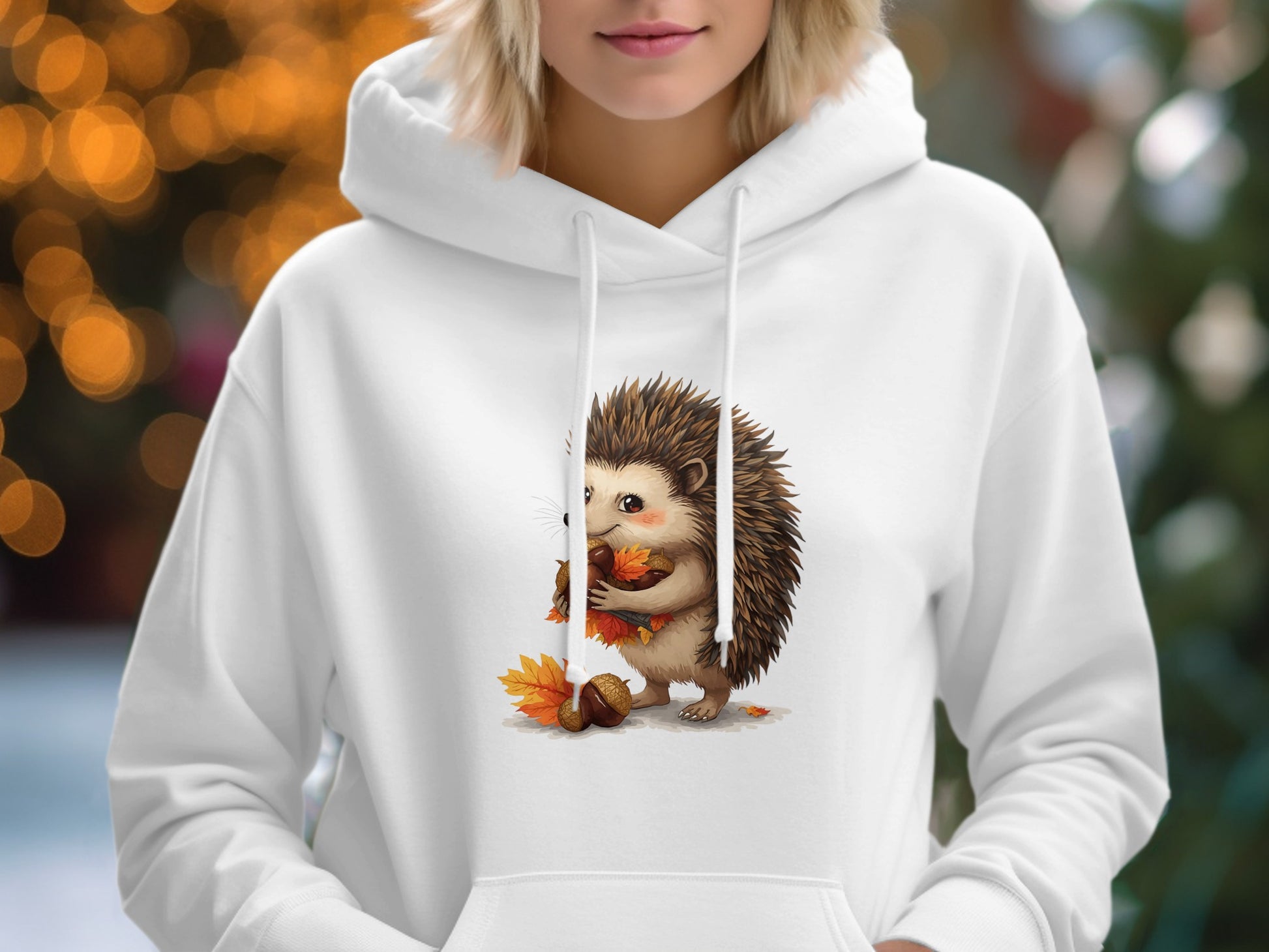 Adorable Hedgehog Collecting Leaves Hoodie product type