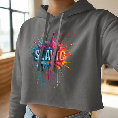 Slavic Splash Design Cropped Hoodie product type