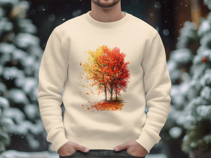 Autumn Leaves Printed Sweatshirt Apparel Product type