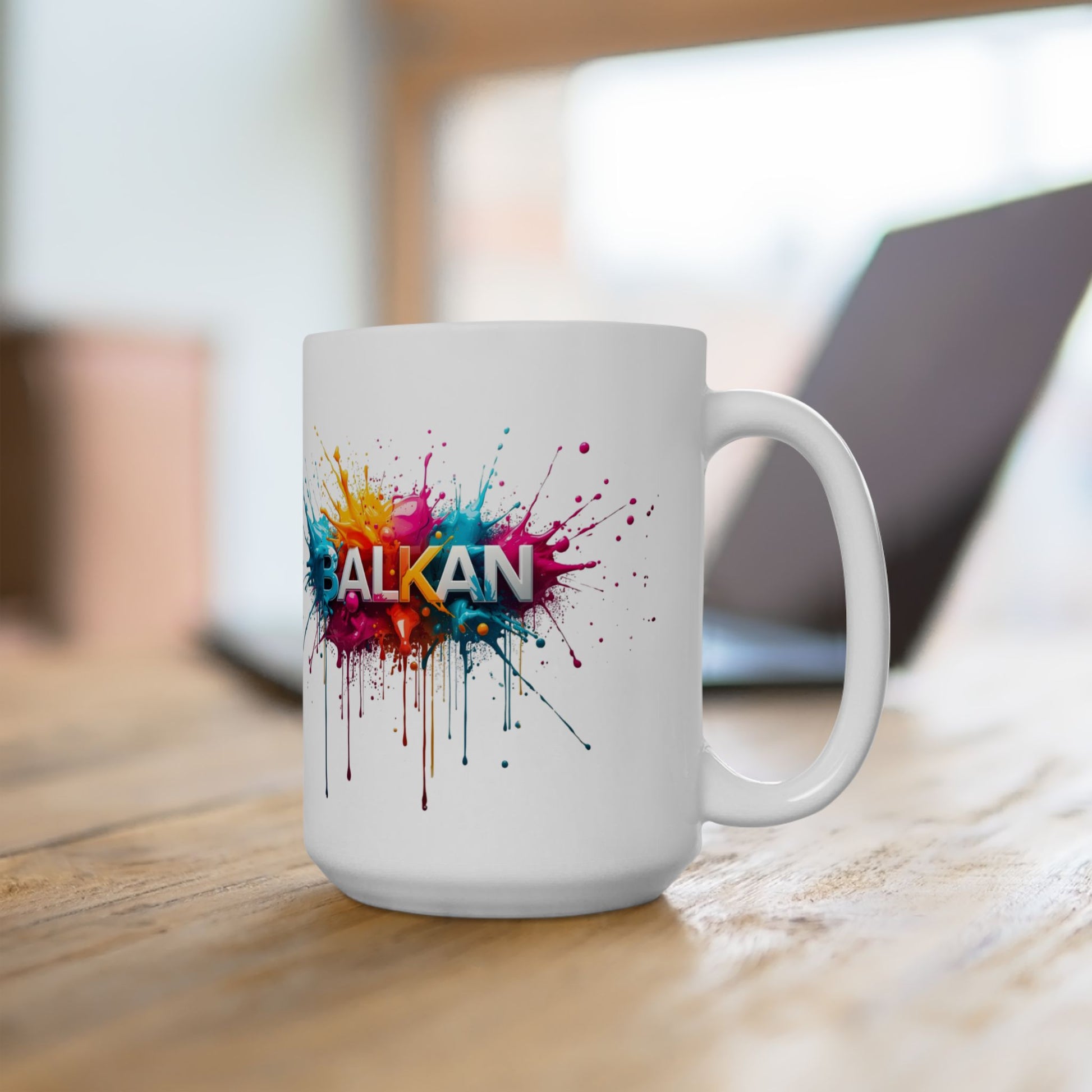 Balkan Colorful Paint Splatter Design White product type