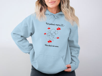 Heart and Flowers Print Blue Hoodie product