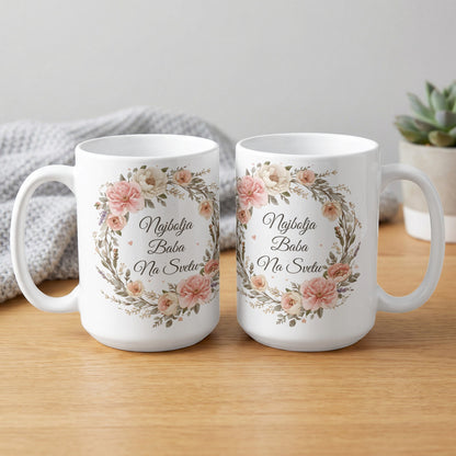 Najbolja Baba Na Svetu Floral Design Mug Set