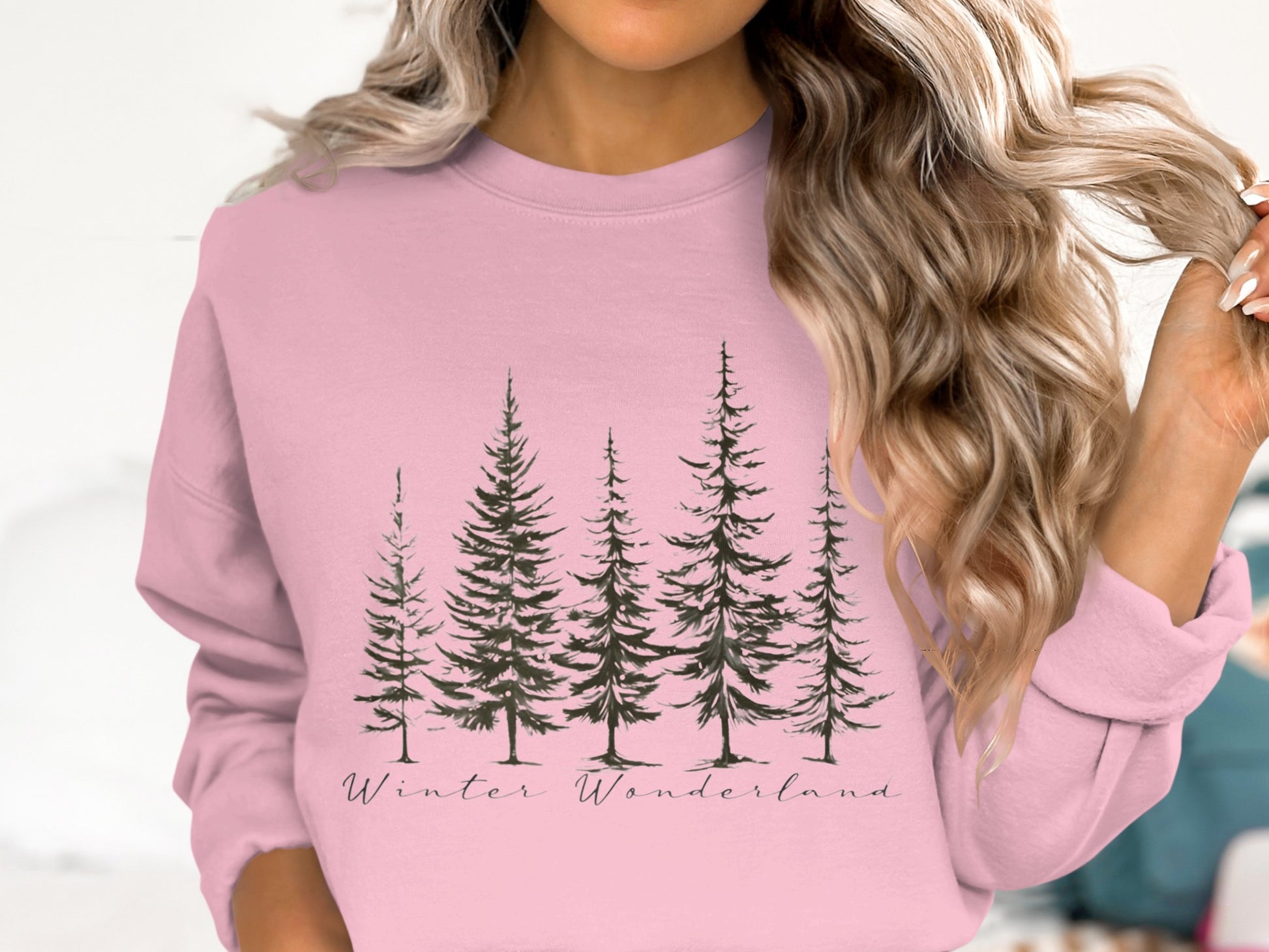 Winter Wonderland Pink Graphic Sweatshirt Product