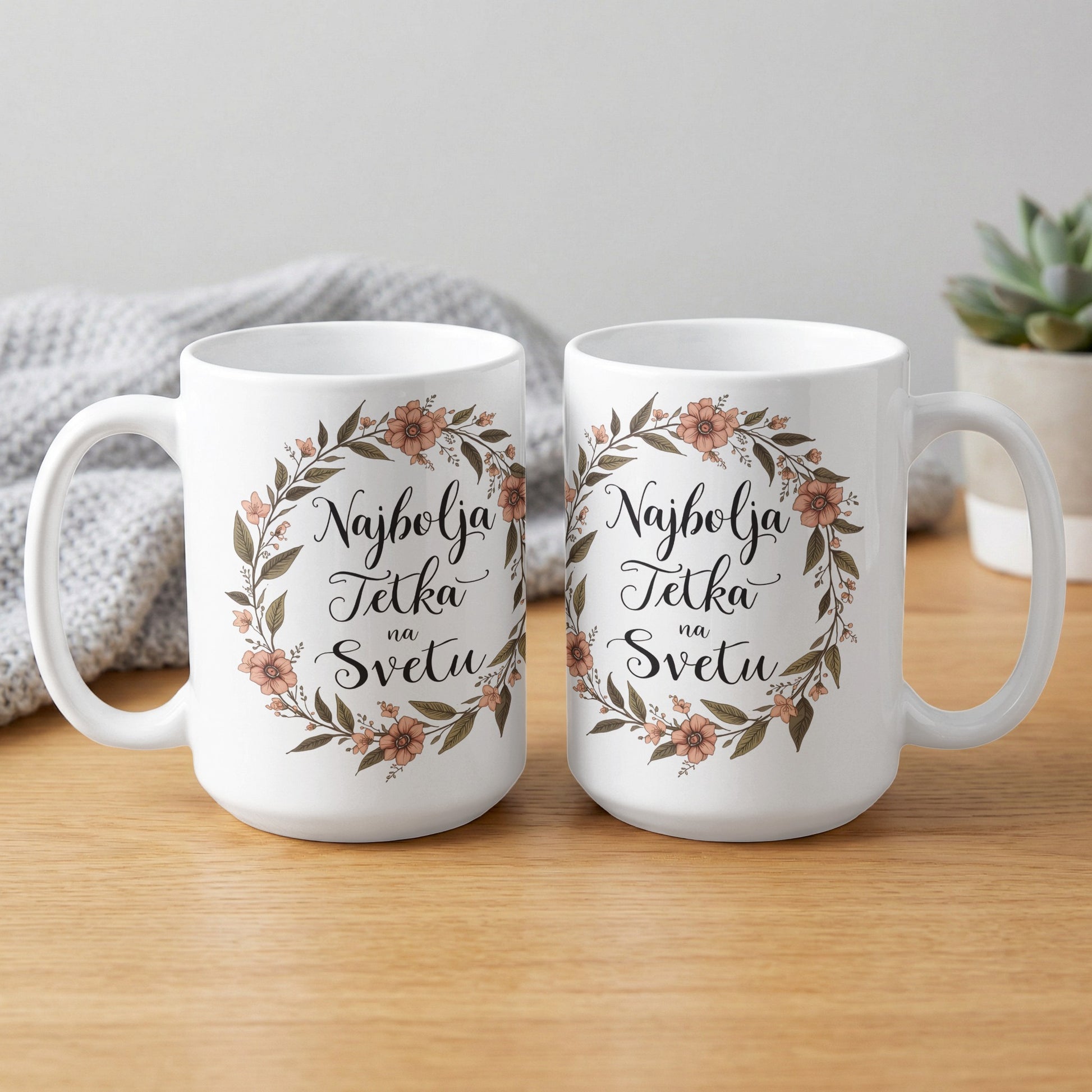 Najbolja Tetka na Svetu Coffee Mug Typography Design