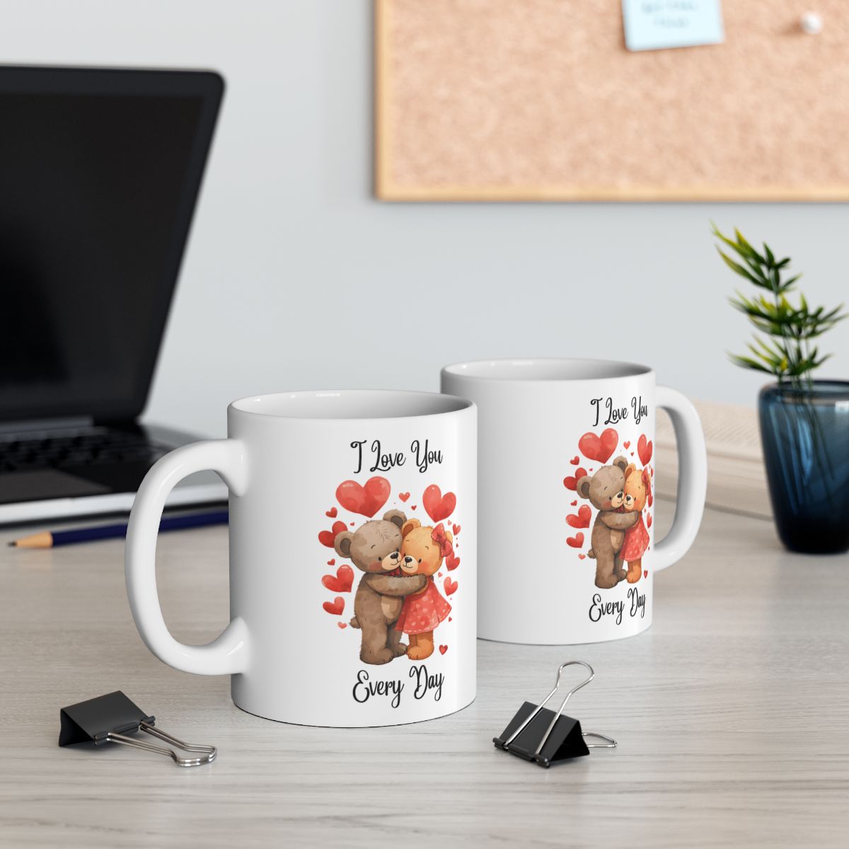 I Love You Every Day Bear Couple Mug for Your Loved One
