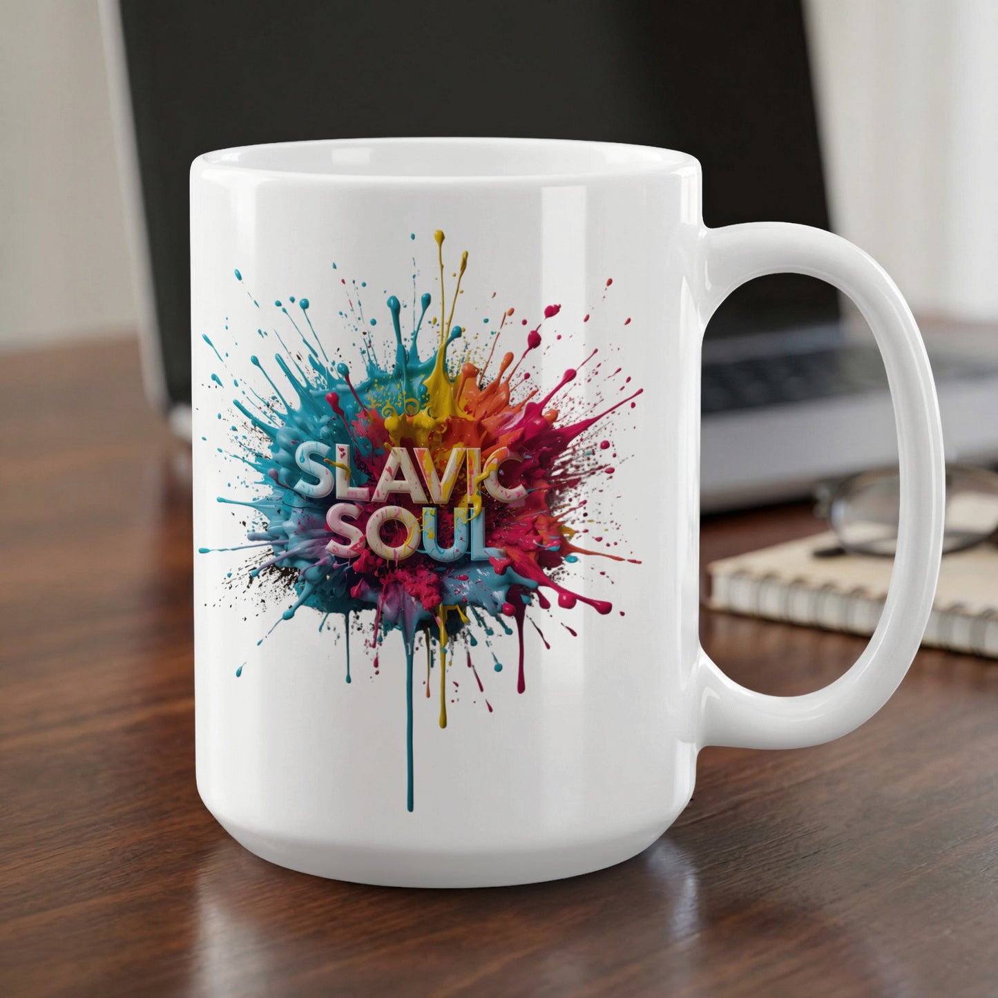 Slavic Soul Colorful Paint Splatter Artistic Mug product type