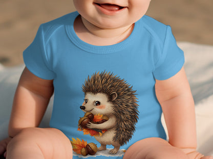 Baby Bodysuit with Cute Hedgehog Holding Acorn product