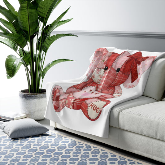 Cozy Red Plaid Elephant Throw Blanket Home Decor