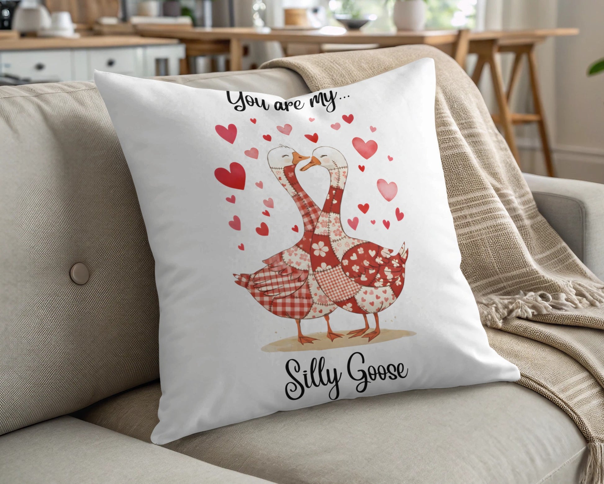 You Are My Silly Goose Throw Pillow for Cozy Decor
