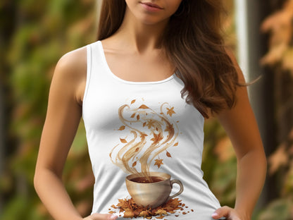 Autumn Coffee Cup with Steam Design Tank Top product