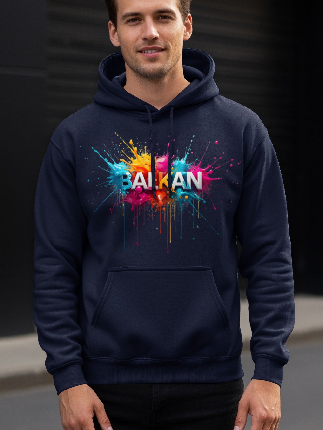 Balkan Colorful Paint Splatter Design Hoodie product type