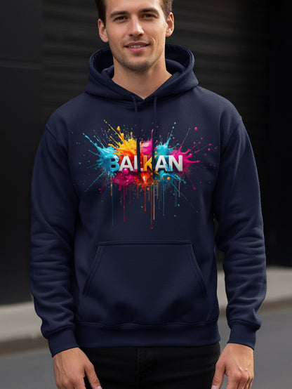 Balkan Colorful Paint Splatter Design Hoodie product type