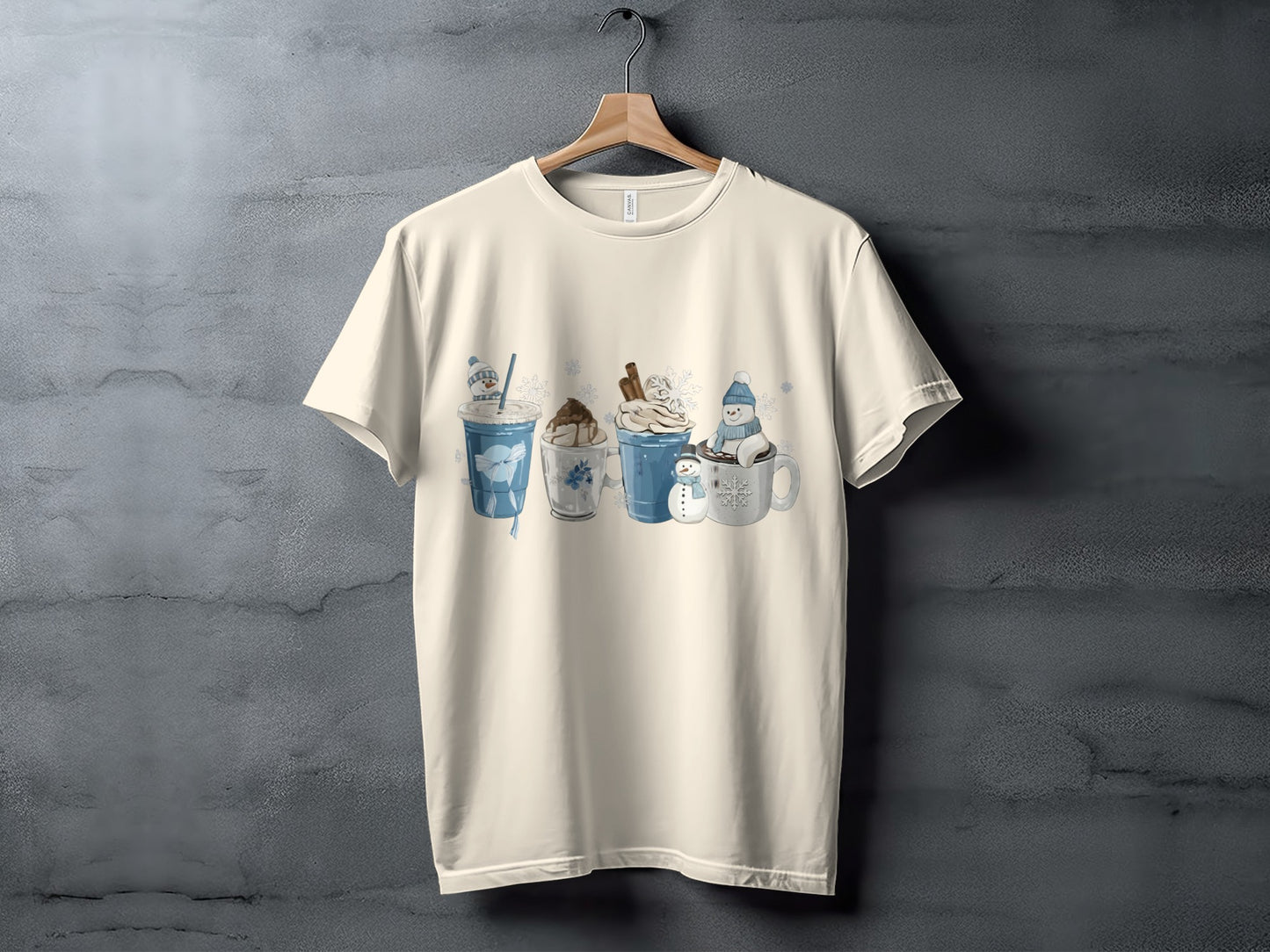 Whimsical Winter Drinks Graphic Tee T-Shirt