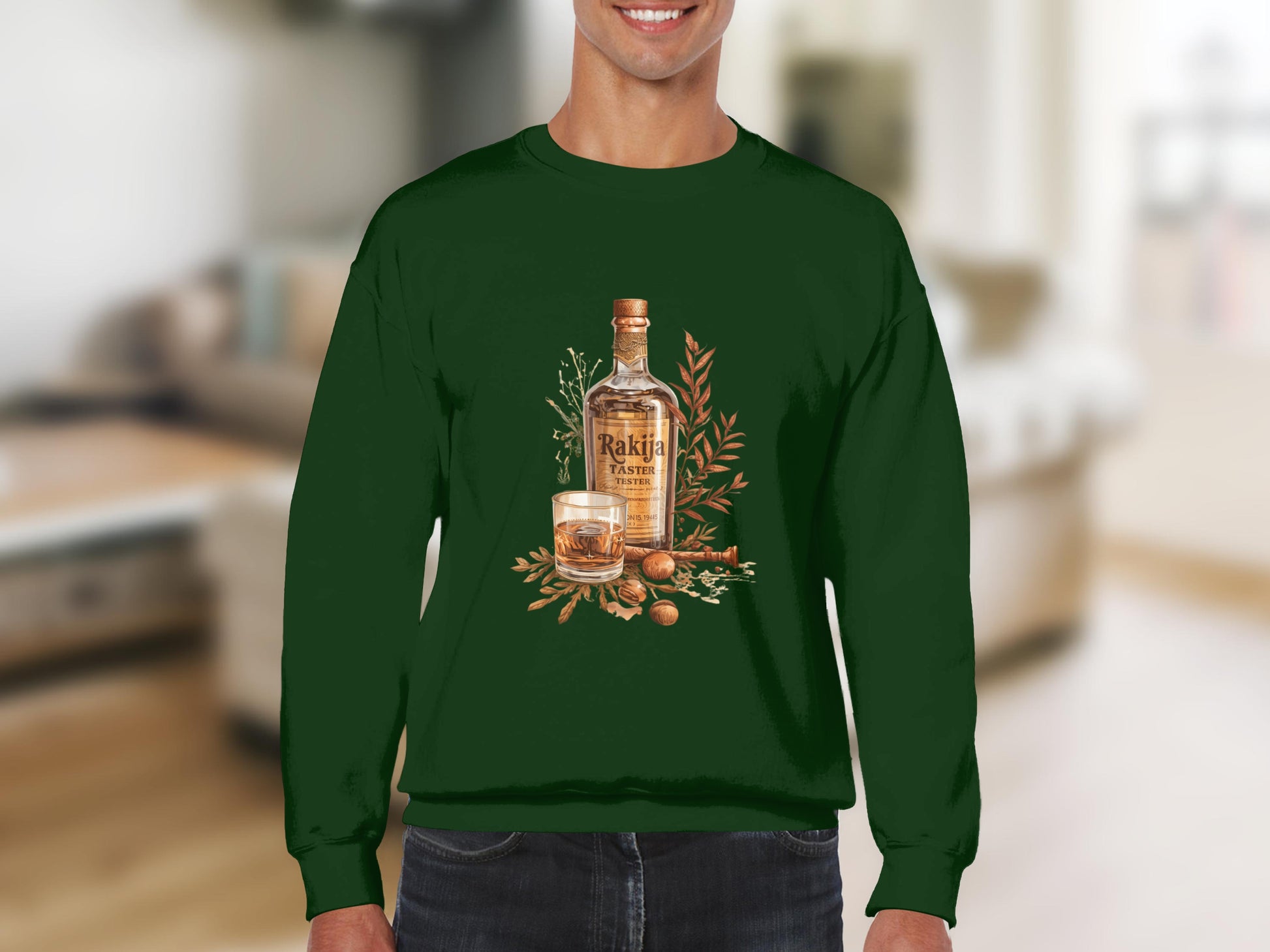 Rakija Taste Artwork on Green Long Sleeve Product Type