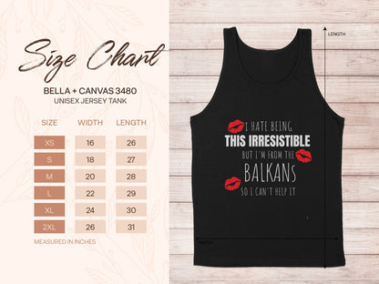 This Irresistible Balkans Unisex Jersey Tank product type