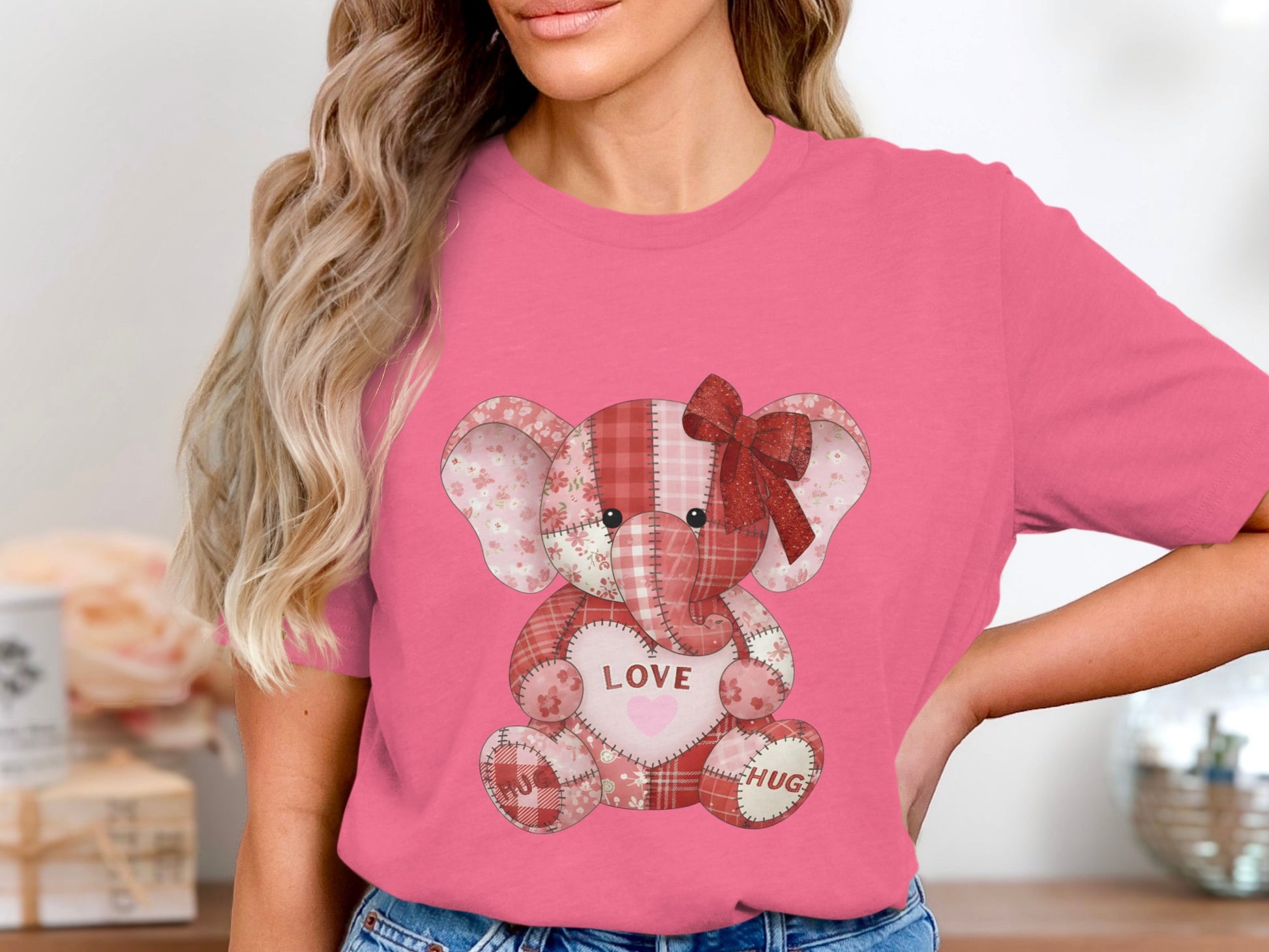 Cute Pink T-Shirt with Adorable Elephant Print Design