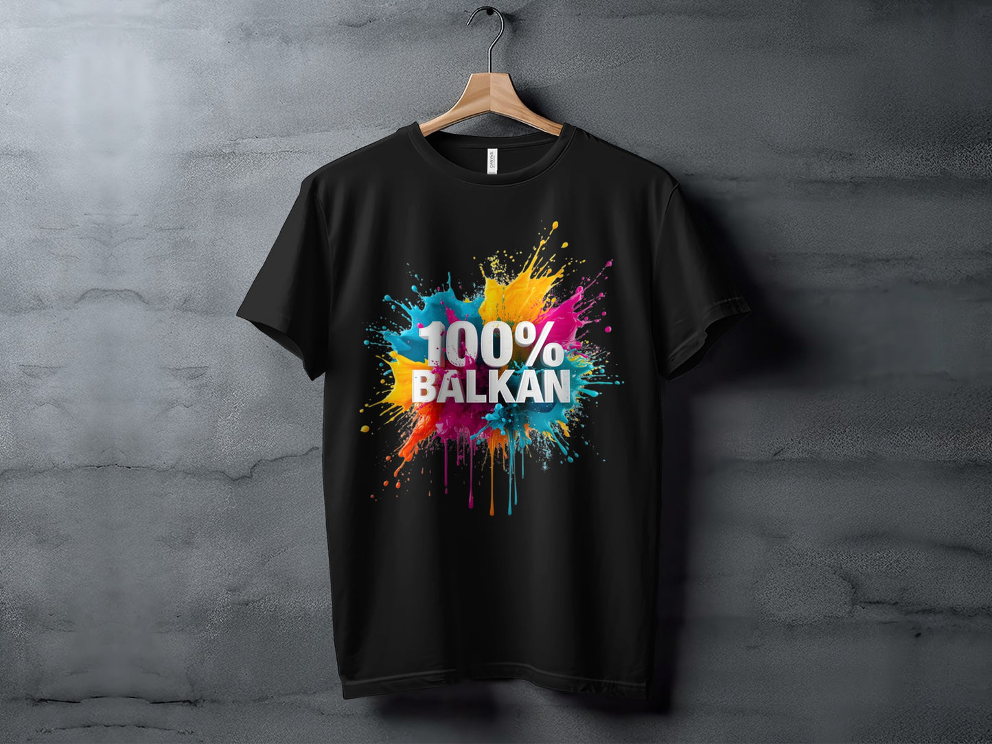 100% BALKAN Colorful Paint Splatter Black product type