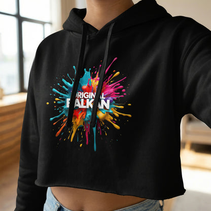 Original FALKAN Colorful Paint Splatter Cropped Hoodie product type
