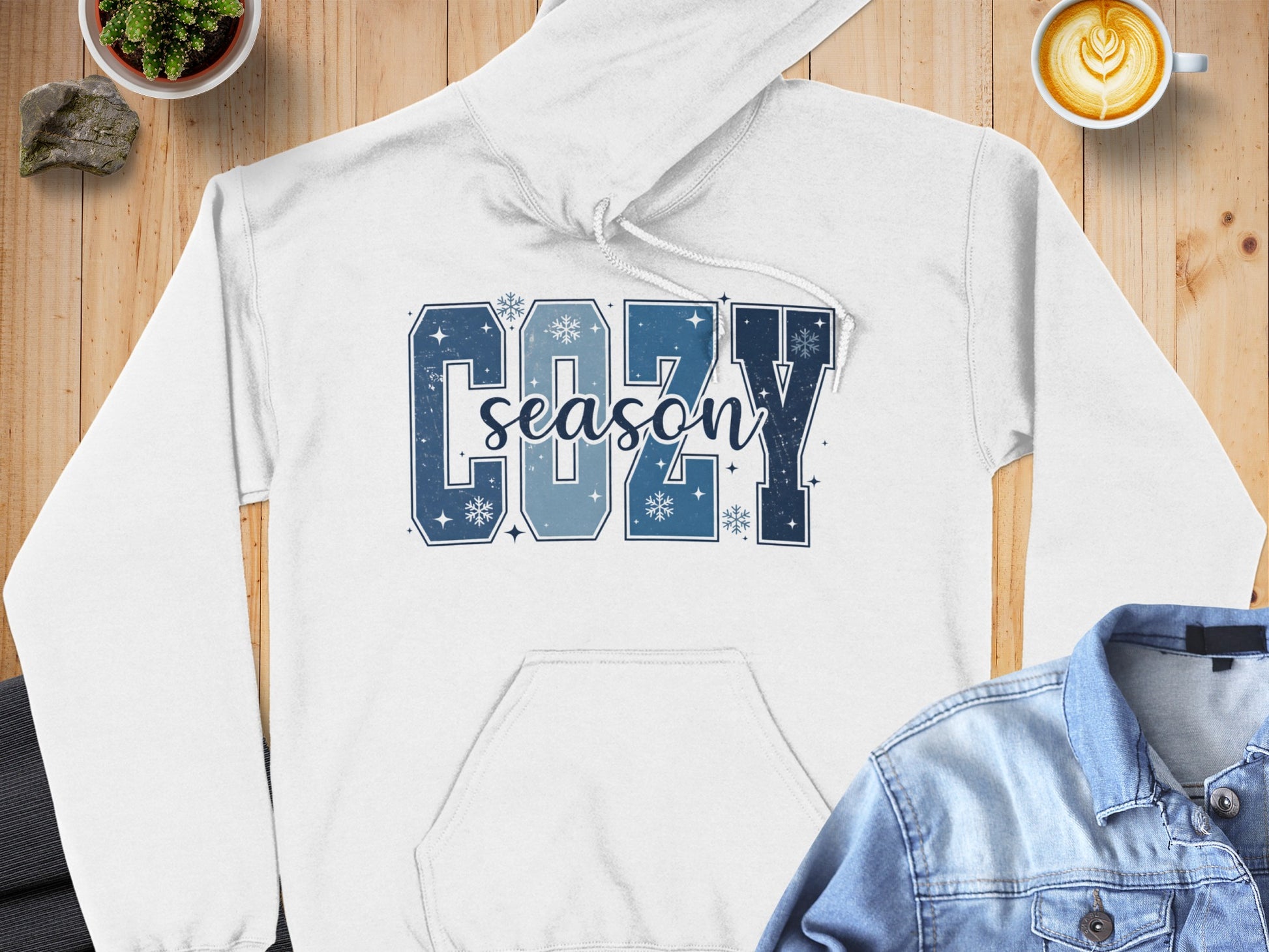 Cozy Season Letter Print Hooded Sweatshirt
