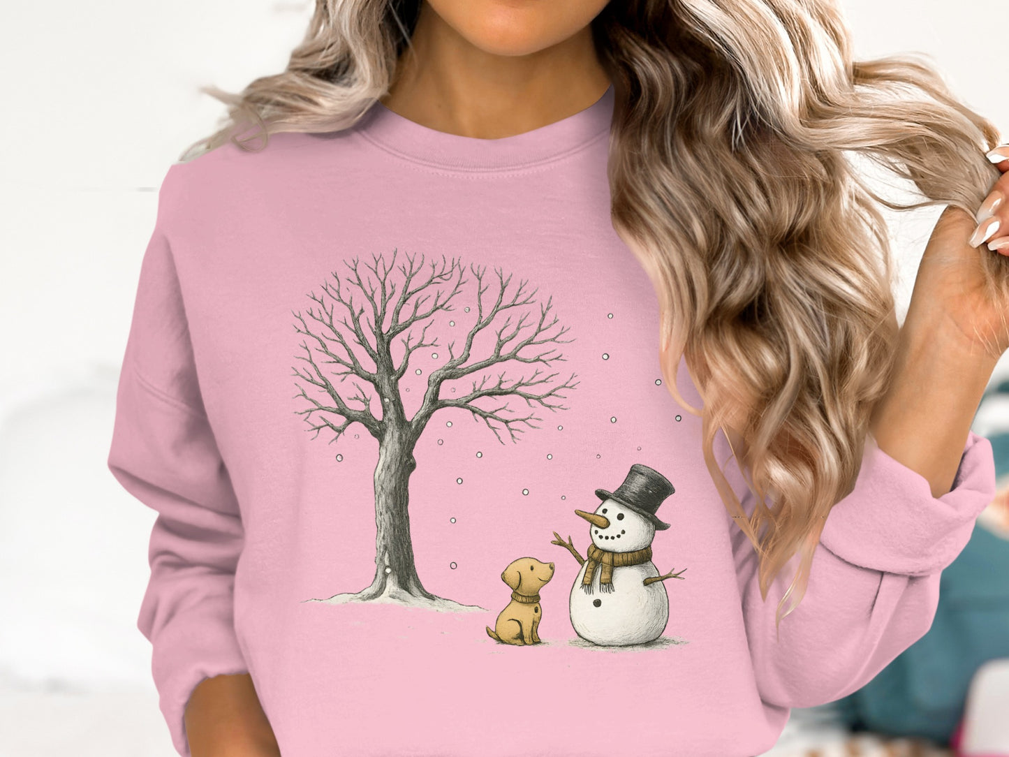 Snowman and Puppy with Winter Tree Shirt