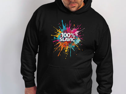 100% SLAVIC Colorful Paint Splat Hoodie product type
