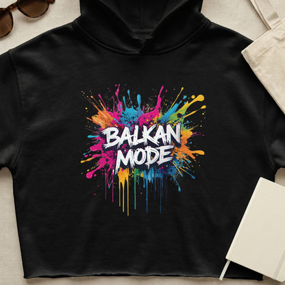Balkan Mode vibrant paint splatter black hoodie product type