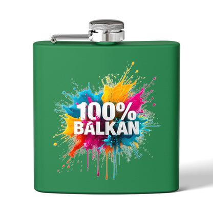 100% BALKAN Colorful Splash Green Hip Flask product type