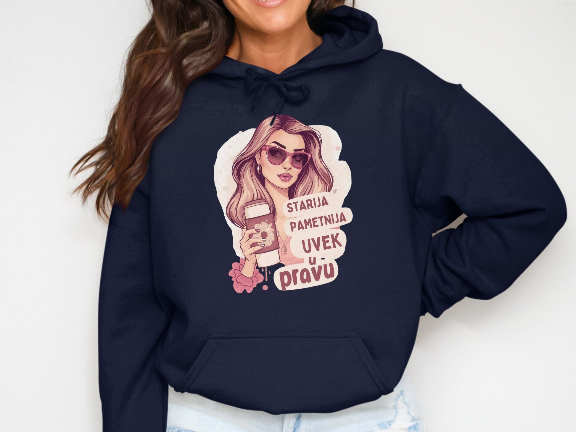 Stylish Hoodie with Trendy Graphic Art on Front