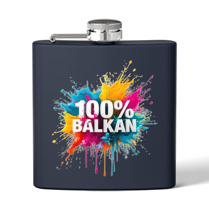 100% Balkan Colorful Splatter Hip Flask product type