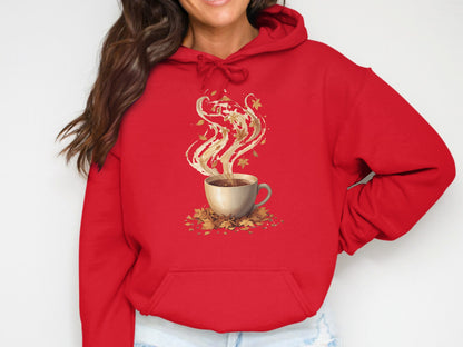 Autumn Leaves Coffee Cup Design Hoodie product